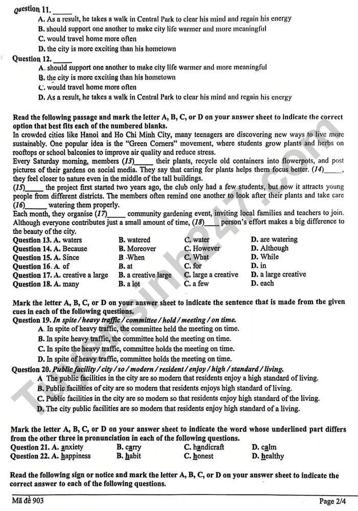 De thi giua ki 1 lop 9 mon Anh 2025 - THCS Trung Vuong