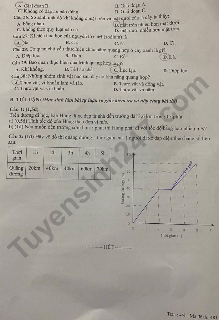 De thi giua hoc ki 1 mon Khoa hoc tu nhien 7 THCS Nam Hong 2025