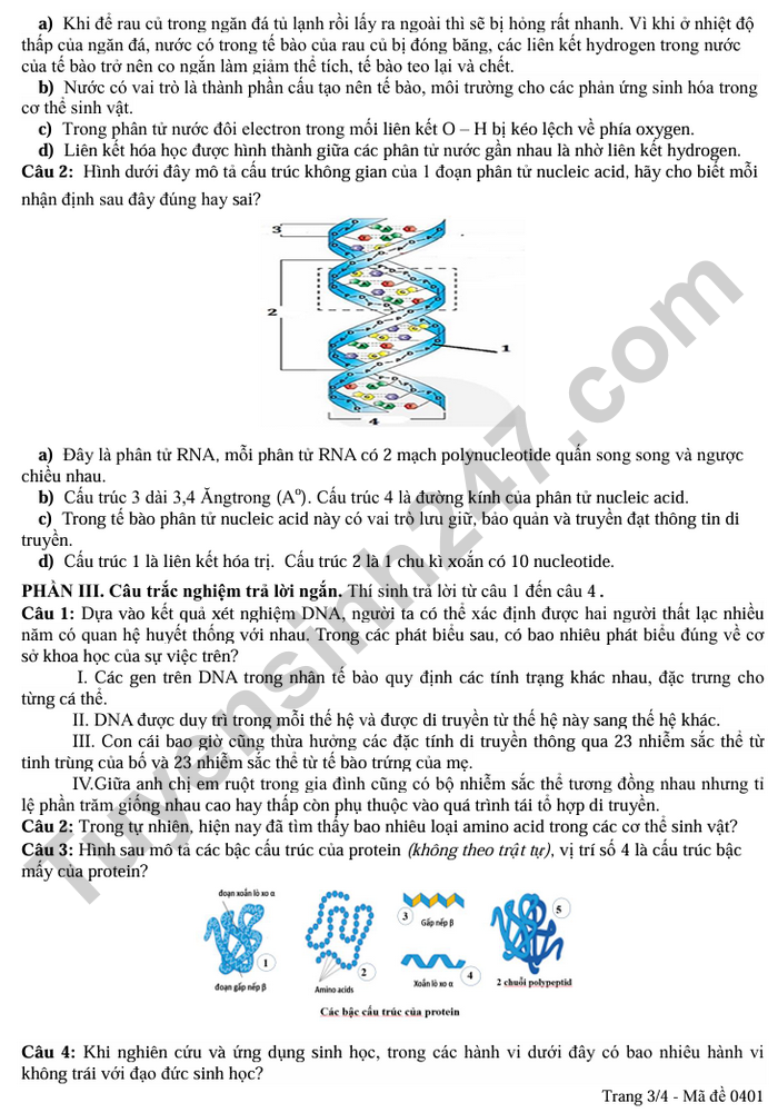 De thi giua ki 1 mon Sinh lop 10 THPT Huong Hoa 2025