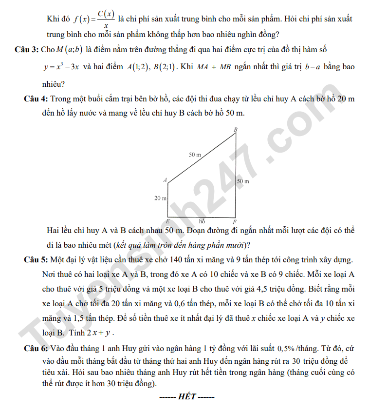 De thi thu tot nghiep THPT 2026 mon Toan 2026 - THPT Dao Duy Tu