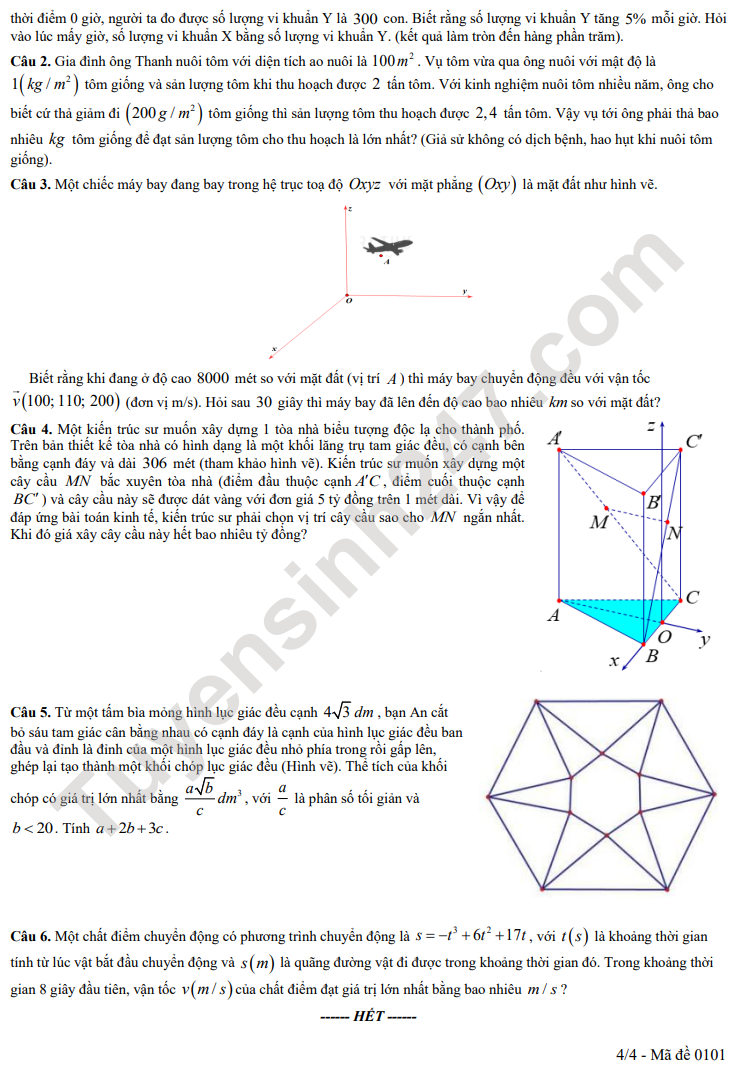 De thi thu tot nghiep THPT 2026 mon Toan - Cum truong Bac Ninh