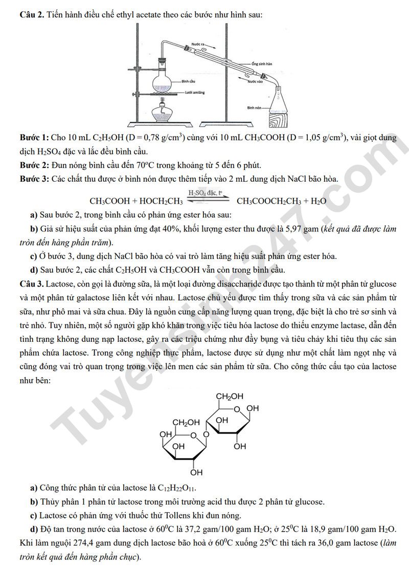 De thi thu tot nghiep THPT 2026 mon Hoa - Cum truong Bac Ninh (Co dap an)