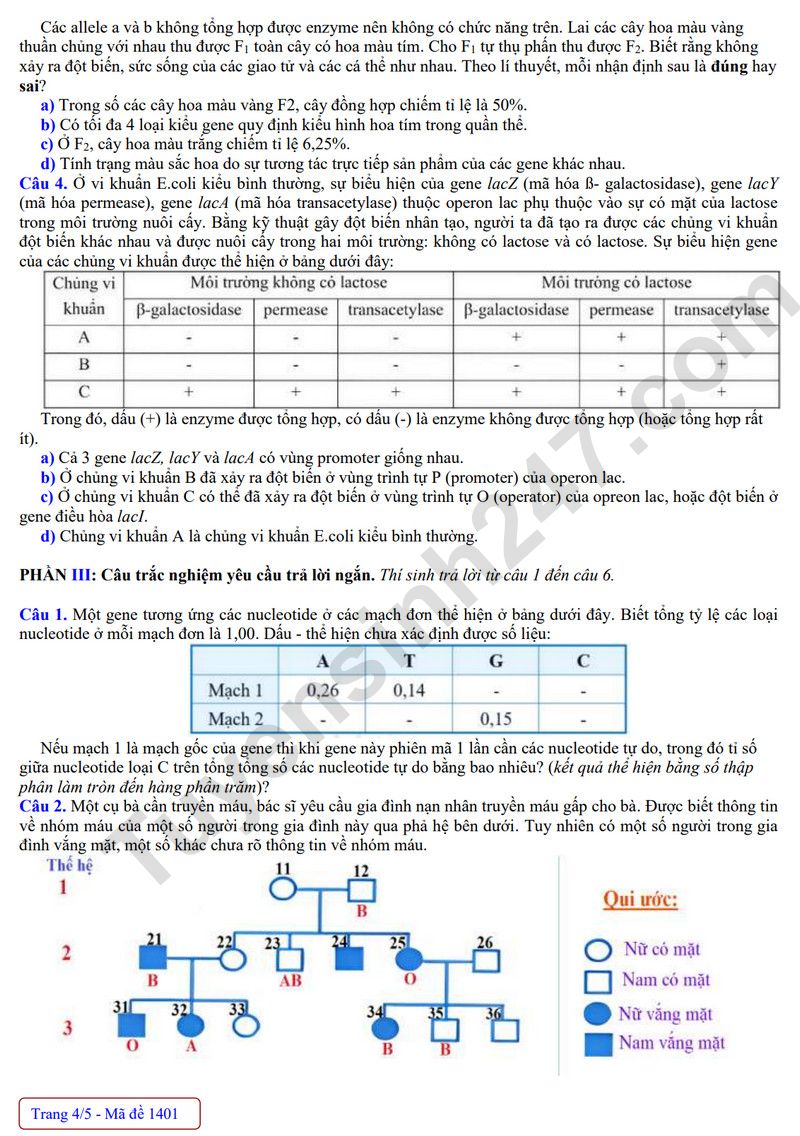 De thi thu tot nghiep THPT 2026 mon Sinh - Cum truong Bac Ninh (Co dap an)