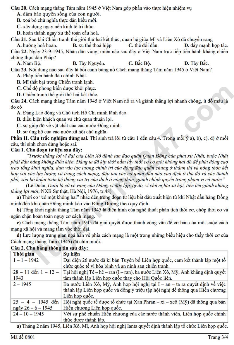 De thi thu tot nghiep THPT 2026 mon Su - Cum truong Bac Ninh (Co dap an)