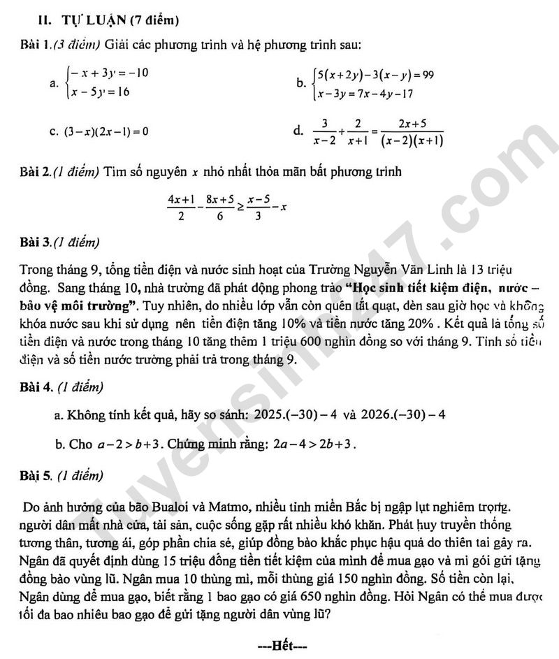 De thi giua ki 1 nam 2025 THCS Nguyen Van Linh - lop 9 mon Toan