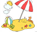 A cartoon of a beach with umbrella and sand

AI-generated content may be incorrect.