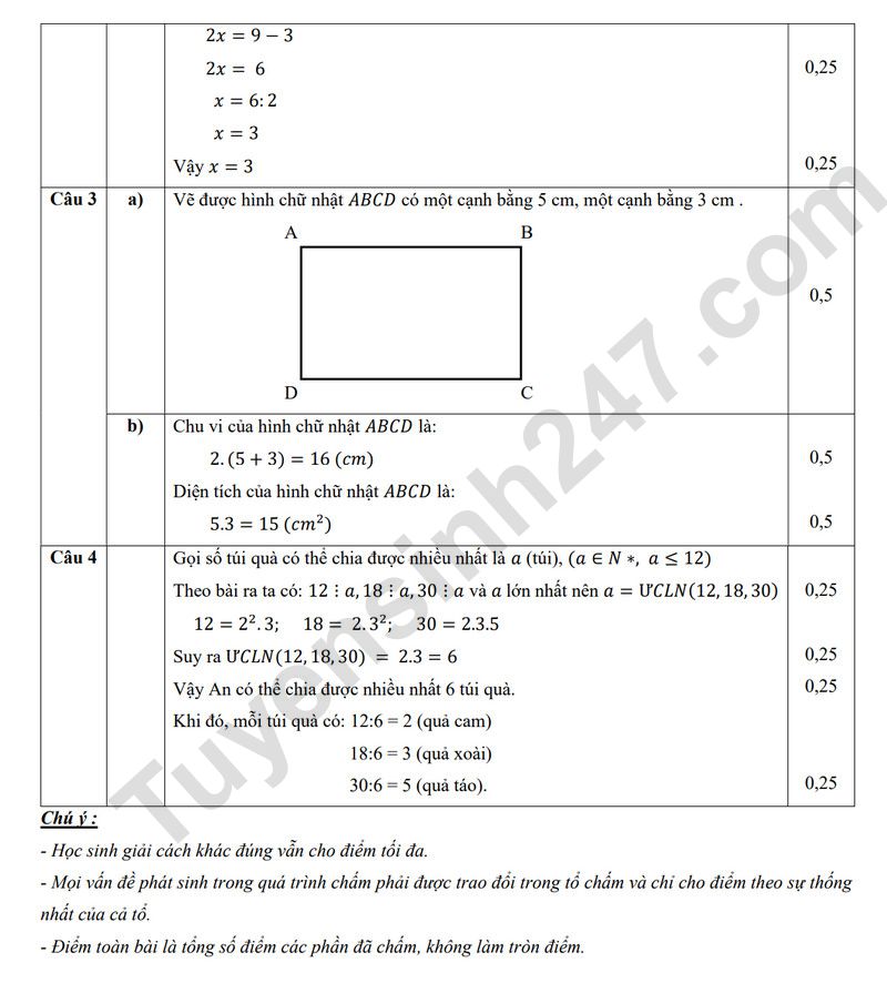 De thi giua ki 1 lop 6 mon Toan 2025 - THCS Noi Due (Co dap an)