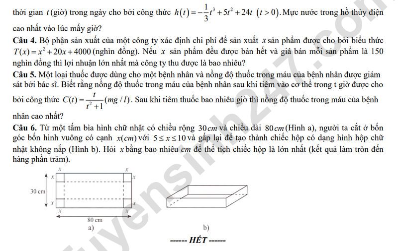 De giua ki 1 lop 12 mon Toan 2025 - THPT Nguyen Cong Tru