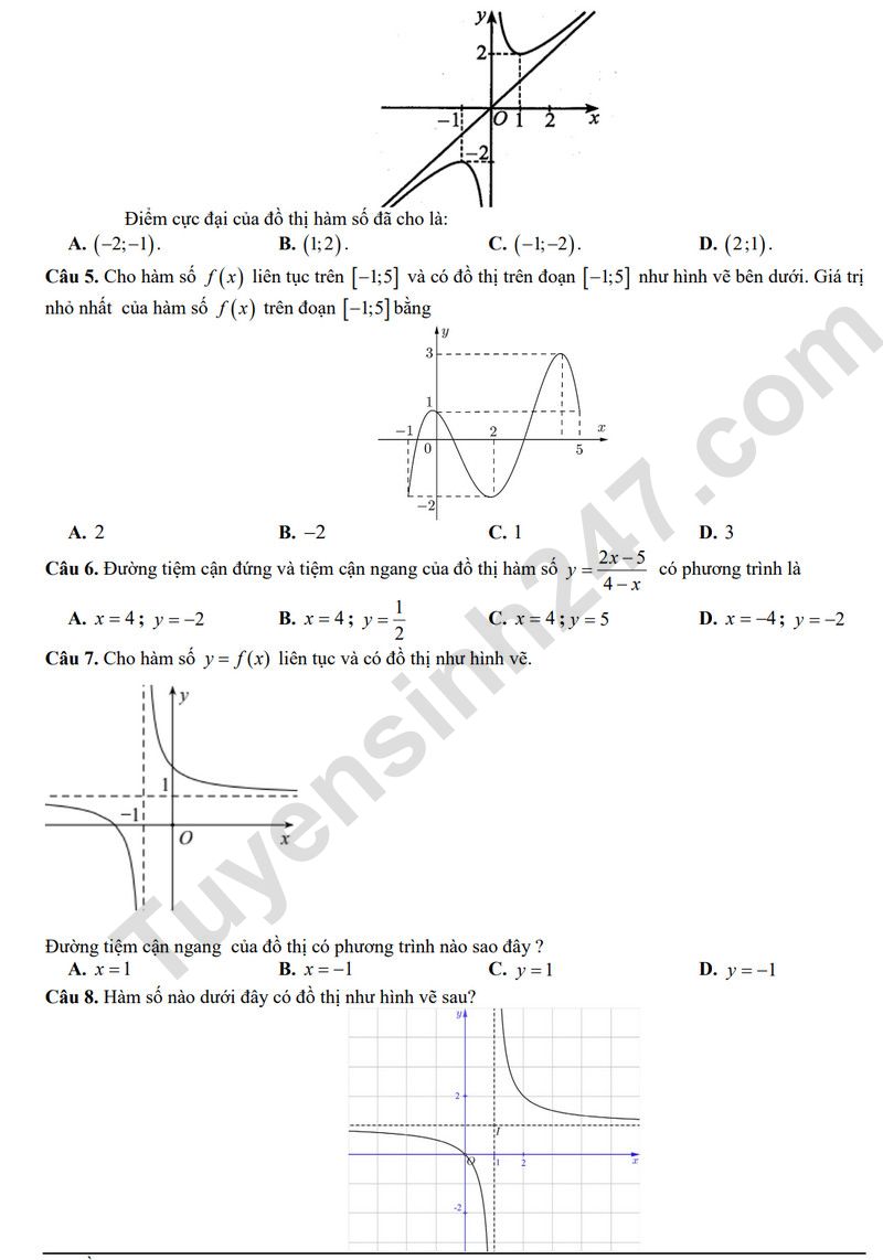 De giua ki 1 lop 12 mon Toan 2025 - THPT Ly Tu Trong