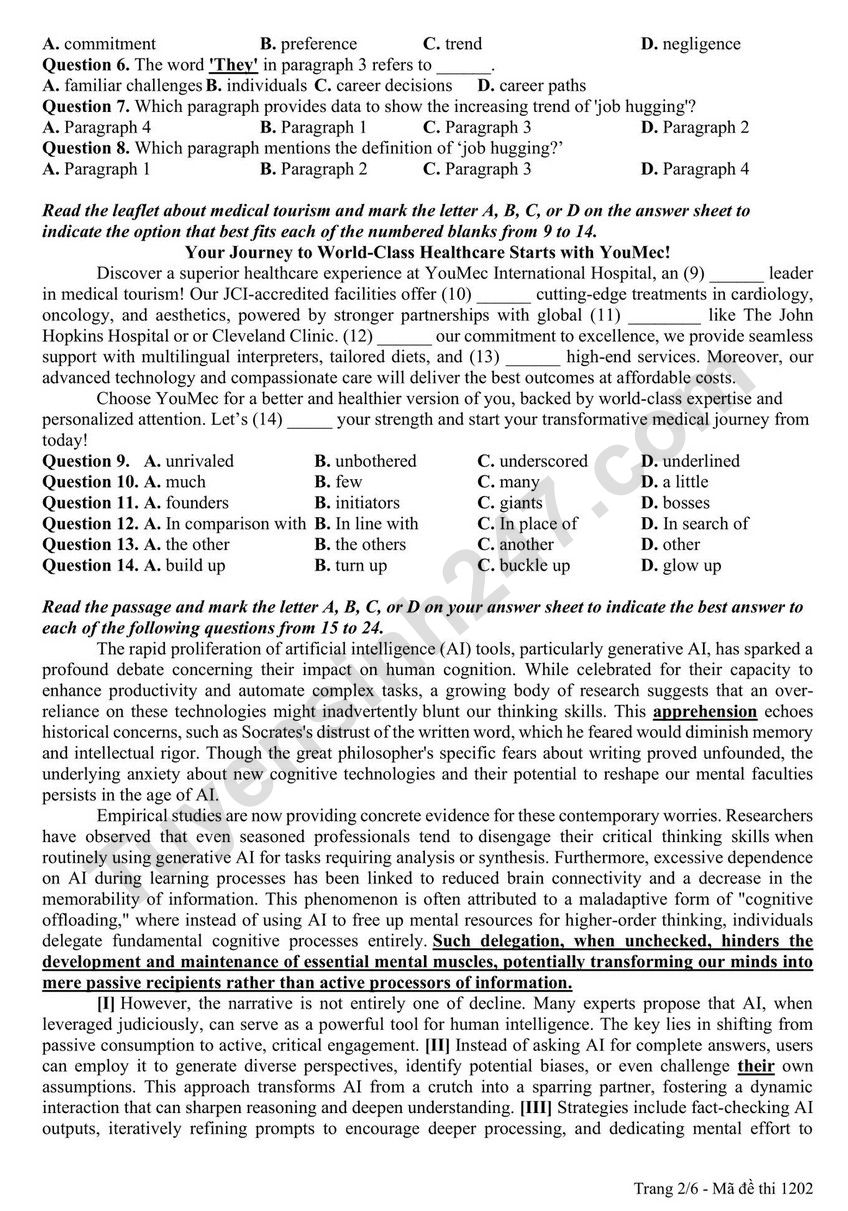 De thi thu mon Anh tot nghiep THPT 2026 - THPT Chuyen Bac Giang