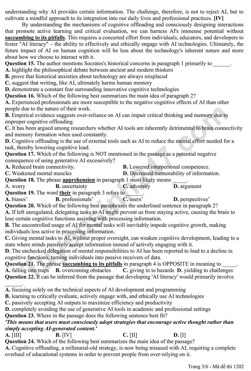 De thi thu mon Anh tot nghiep THPT 2026 - THPT Chuyen Bac Giang