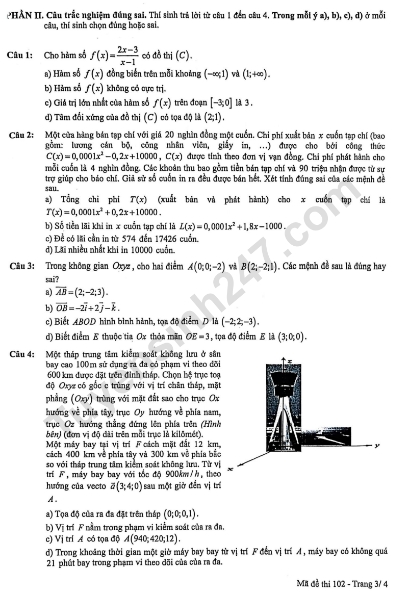 De thi thu mon Toan tot nghiep THPT 2026 - THPT Than Uyen lan 1