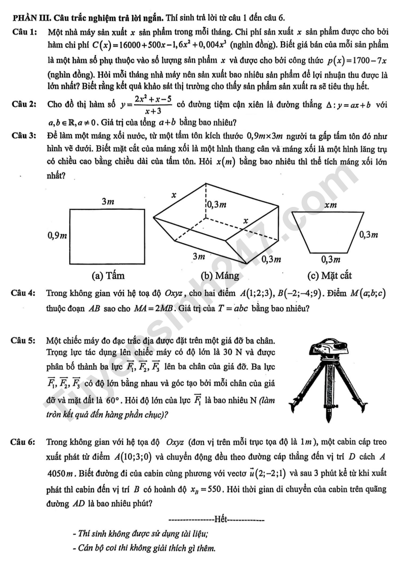 De thi thu mon Toan tot nghiep THPT 2026 - THPT Than Uyen lan 1