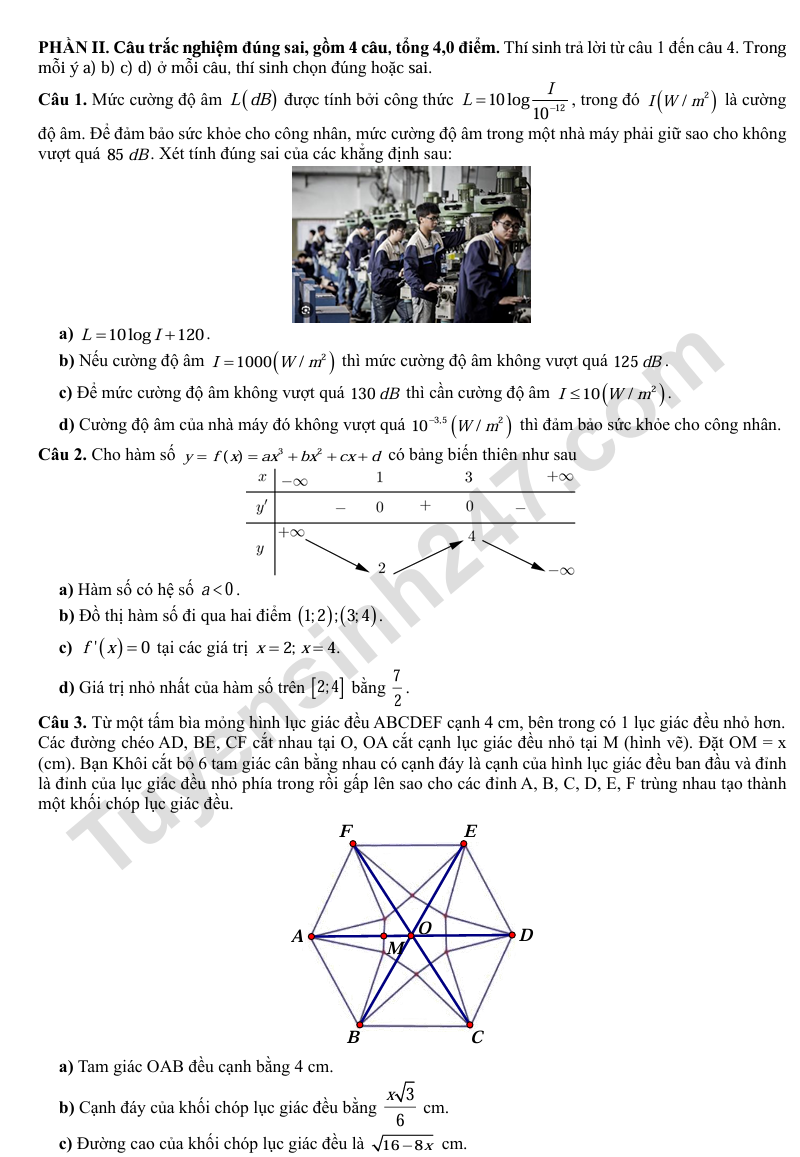 De thi thu tot nghiep THPT 2026 mon Toan - Lien truong Nghe An