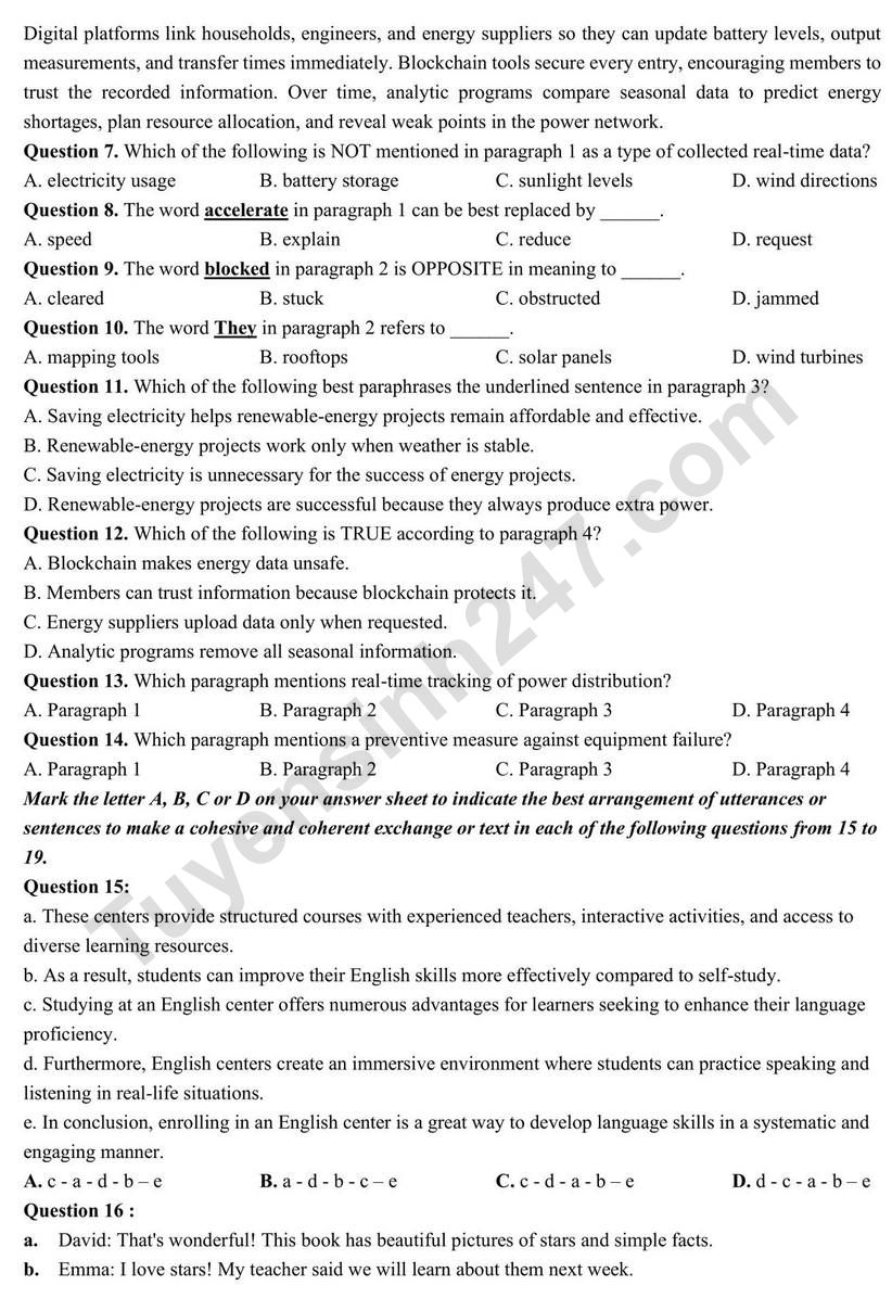 De thi thu mon Anh tot nghiep THPT 2026 - Lien truong Nghe An lan 1