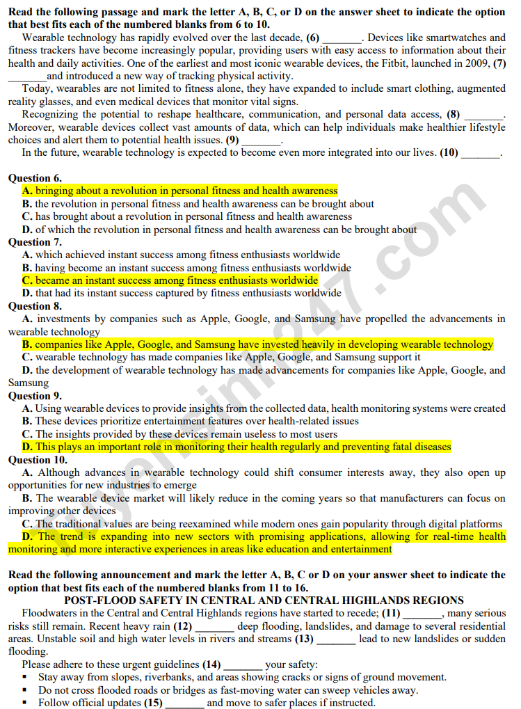 De thi thu tot nghiep THPT 2026 mon Anh - THPT Yen Dung so 2