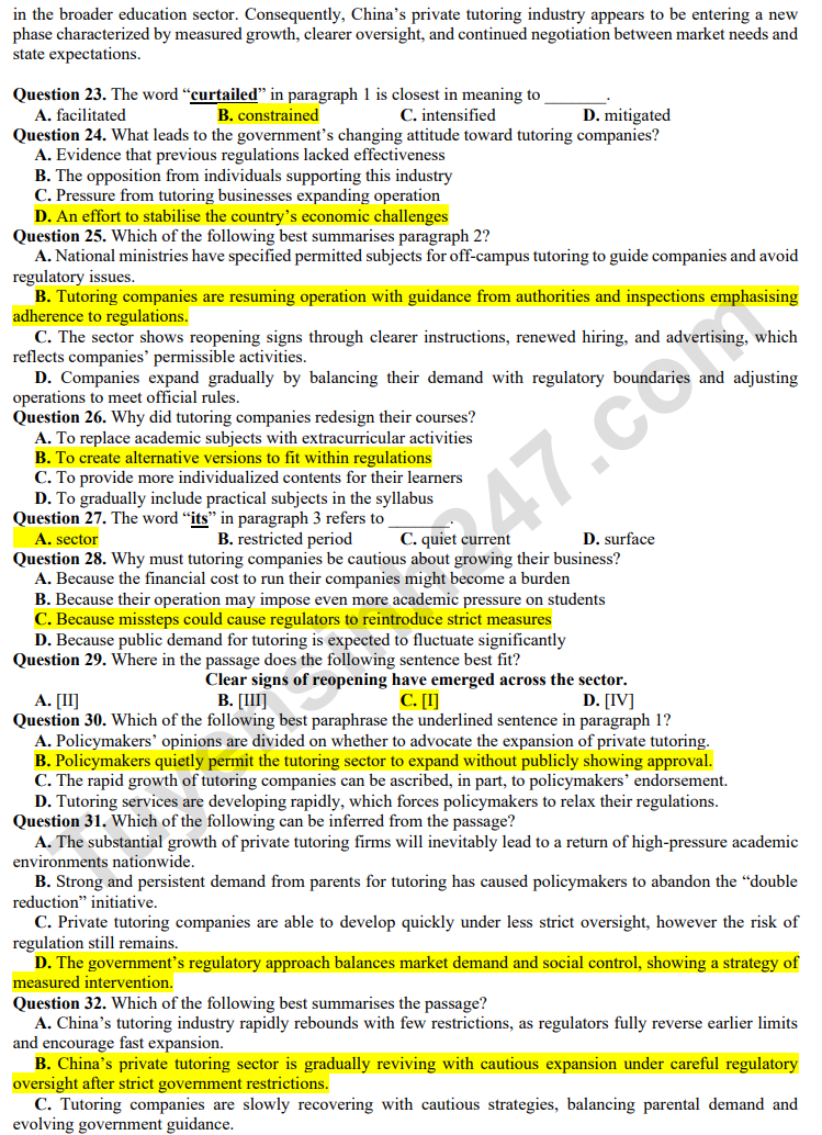 De thi thu tot nghiep THPT 2026 mon Anh - THPT Yen Dung so 2