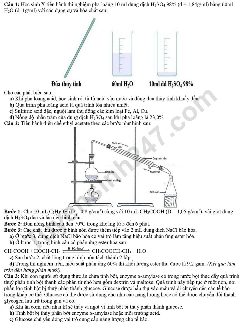 De thi thu tot nghiep THPT mon Hoa 2026 - Lien truong Nghe An (Lan 1)