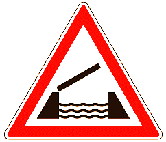 A red and white sign with black and white image

AI-generated content may be incorrect.