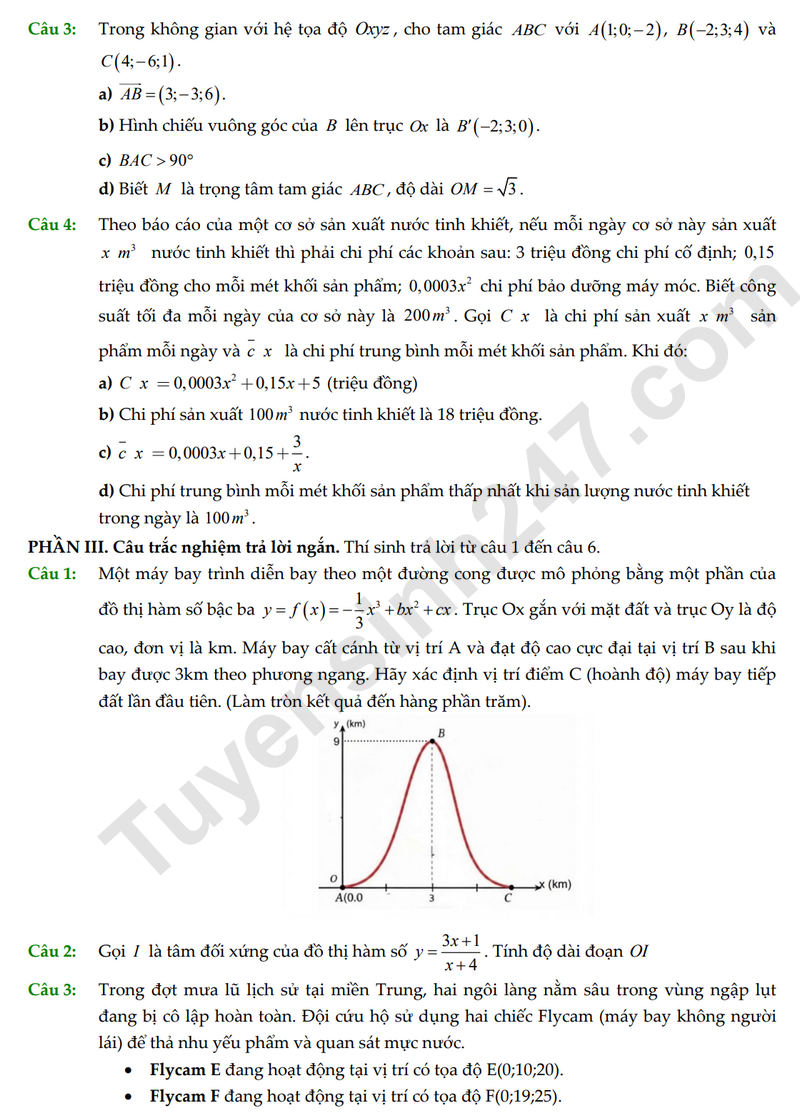 De thi hoc ki 1 mon Toan lop 12 nam 2025 - THPT Thu Duc