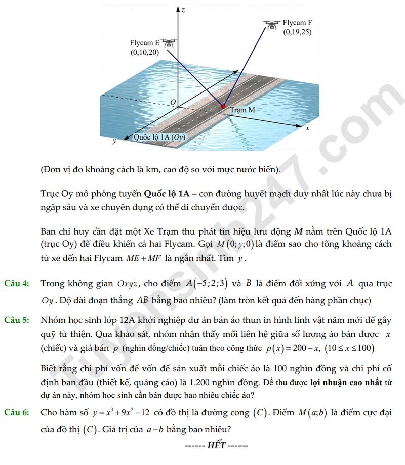 De thi hoc ki 1 mon Toan lop 12 nam 2025 - THPT Thu Duc
