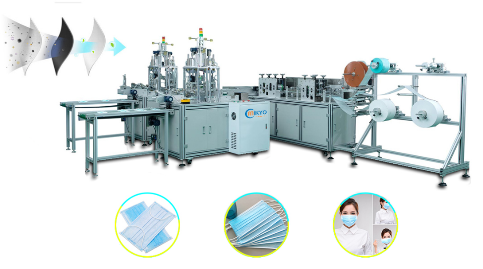 M&aacute;y sản xuất khẩu trang y tế, m&aacute;y l&agrave;m khẩu trang y tế tự động
