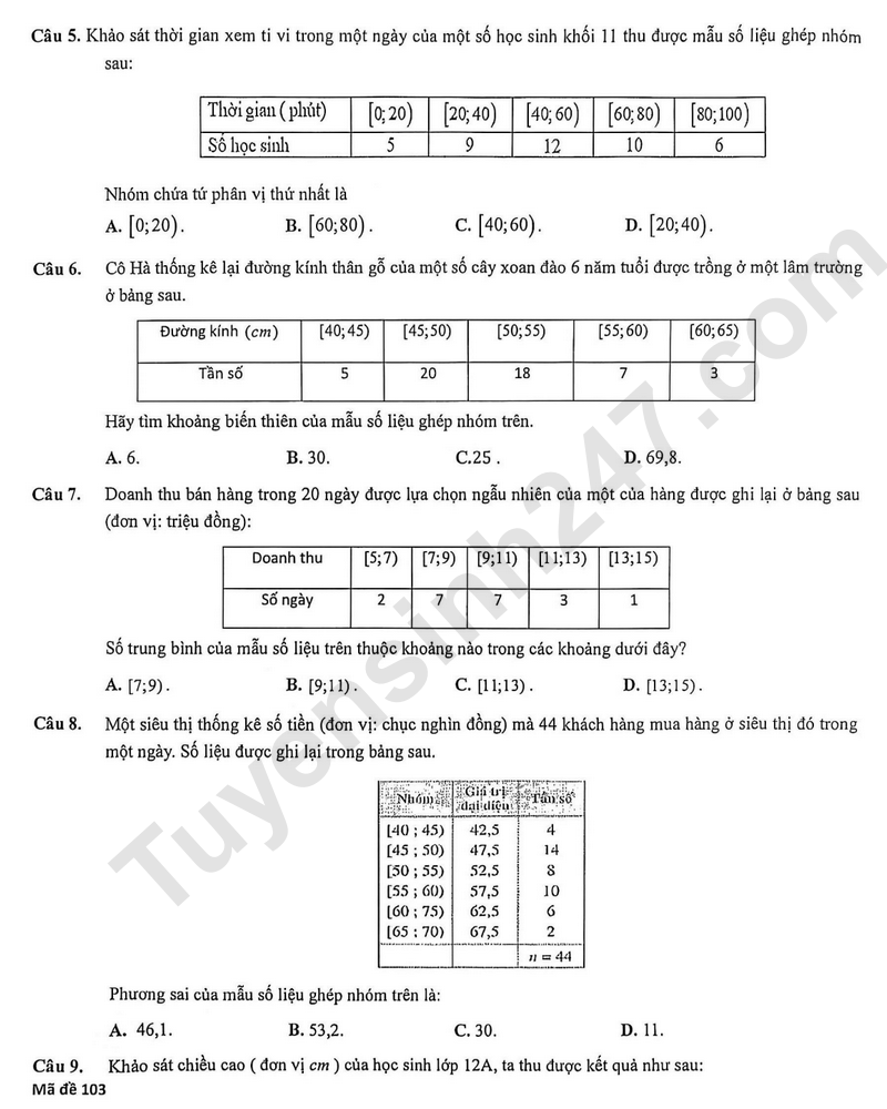 De thi HK 1 lop 12 mon Toan 2025 - THPT Tran Phu