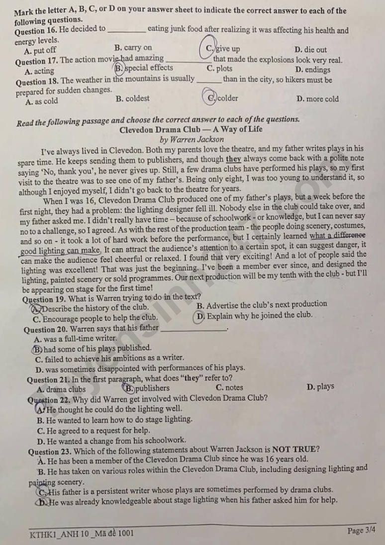 De thi hoc ki 1 lop 10 mon Anh 2025 - THPT Mac Dinh Chi