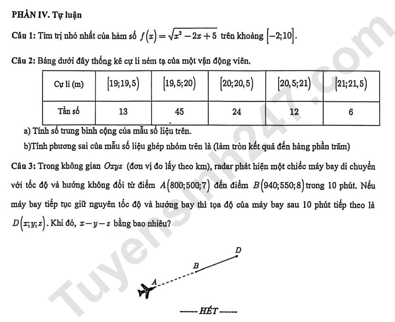 De thi HK1 mon Toan lop 12 nam 2025 - THPT Nguyen Thai Binh