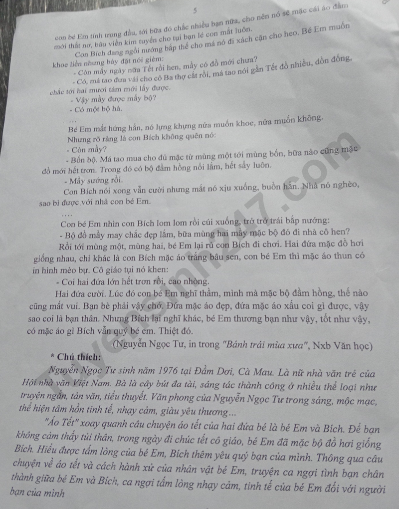 De thi HK1 lop 9 mon Van 2025 - THCS Phong Thanh Tay A