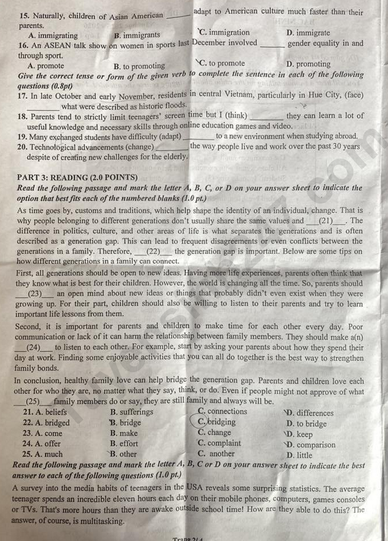 De thi hoc ki 1 mon Anh lop 11 nam 2025 - So GD Bac Ninh