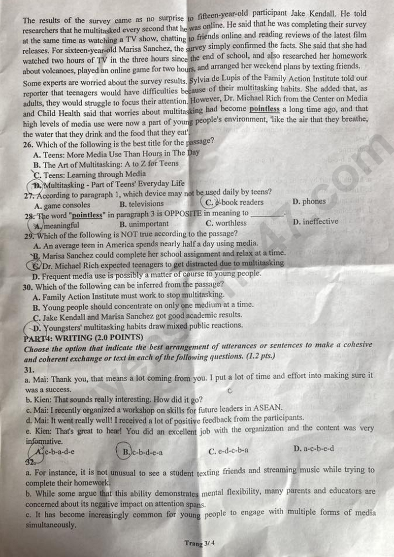 De thi hoc ki 1 mon Anh lop 11 nam 2025 - So GD Bac Ninh