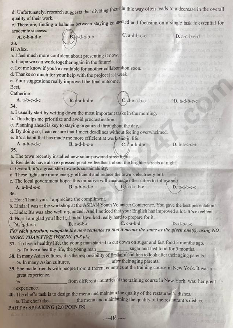 De thi hoc ki 1 mon Anh lop 11 nam 2025 - So GD Bac Ninh