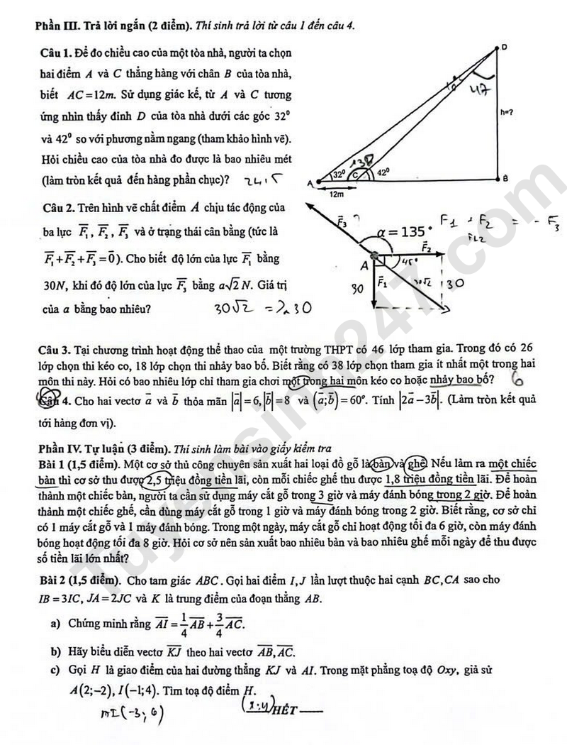 De thi hoc ki 1 mon Toan lop 10 nam 2025 - THPT Kim Lien