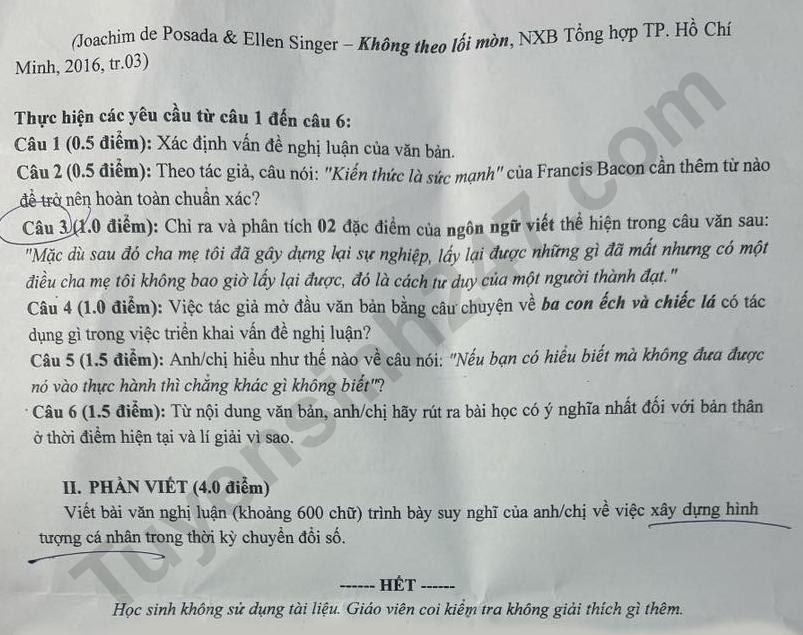 De thi hoc ki 1 lop 11 mon Van 2025 - THPT Phu Nhuan