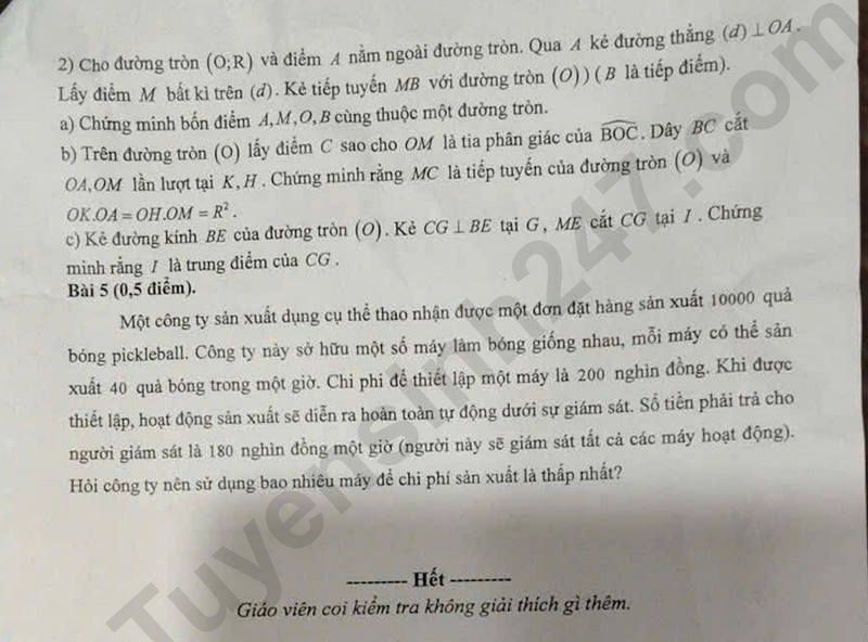 De thi hoc ki 1 lop 9 mon Toan nam 2025 - THCS Hoang Liet