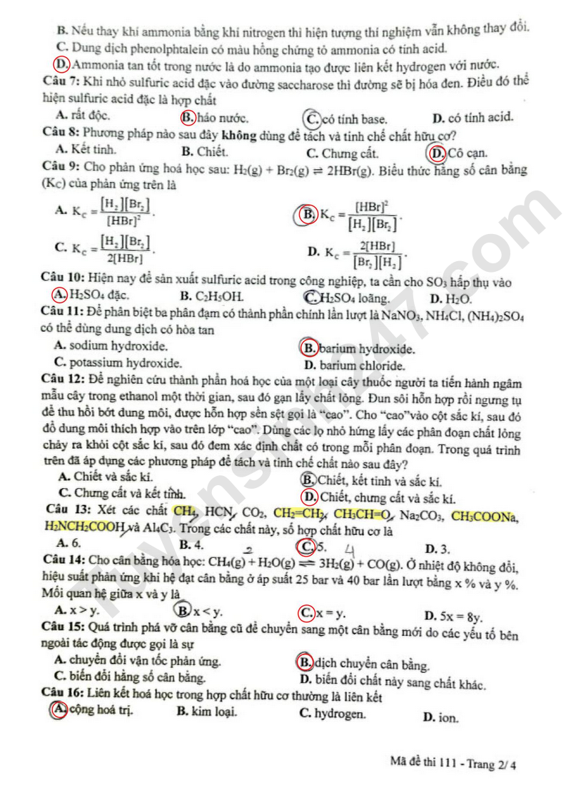 De thi ki 1 mon Hoa lop 11 nam 2025 - THPT Phan Ngoc Hien