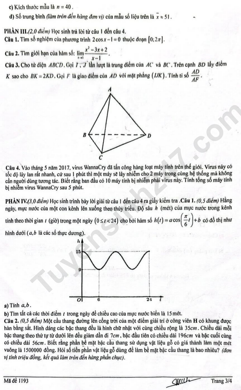 De thi ki 1 mon Toan lop 11 nam 2025 - THPT Le Quy Don