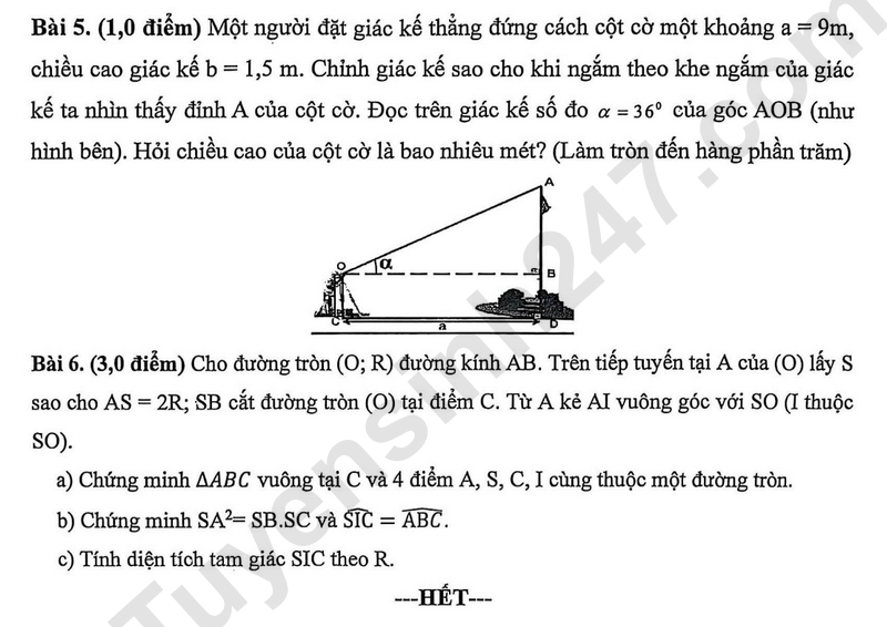 De thi ki 1 lop 9 mon Toan 2025 - THCS Nguyen Huu Tho