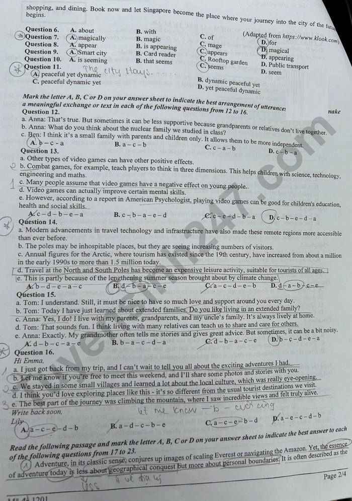 De thi ki 1 lop 10 mon Anh THPT Viet Duc 2025