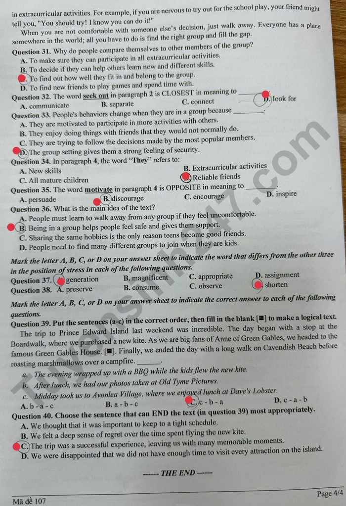 De thi hoc ki 1 mon Anh 9 THCS Ngo Si Lien 2025