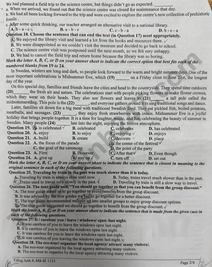 De thi hoc ki 1 lop 9 mon Anh 2025 - THCS va THPT Ta Quang Buu