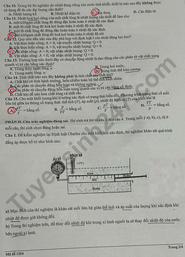 De thi cuoi ki 1 lop 12 mon Ly 2025 - THPT Chuyen Hung Vuong
