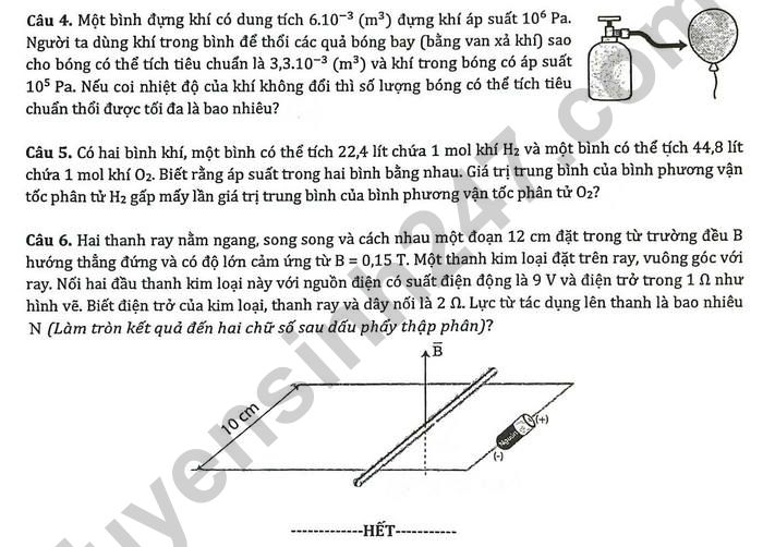 De thi HK1 nam 2025 mon Ly 12 - THPT Chuyen khoa hoc tu nhien