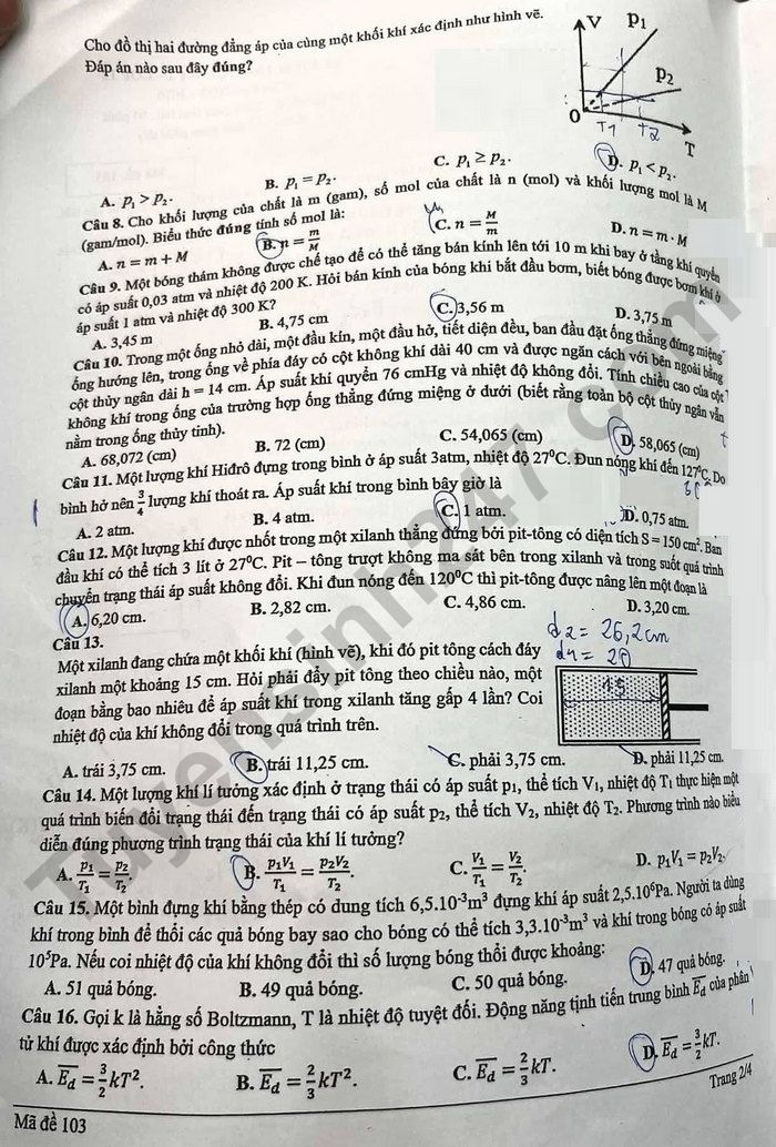 De thi hoc ki 1 lop 12 mon Ly 2025 - THPT Chuyen Ngoai ngu