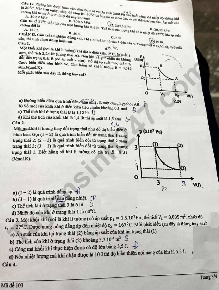 De thi hoc ki 1 lop 12 mon Ly 2025 - THPT Chuyen Ngoai ngu