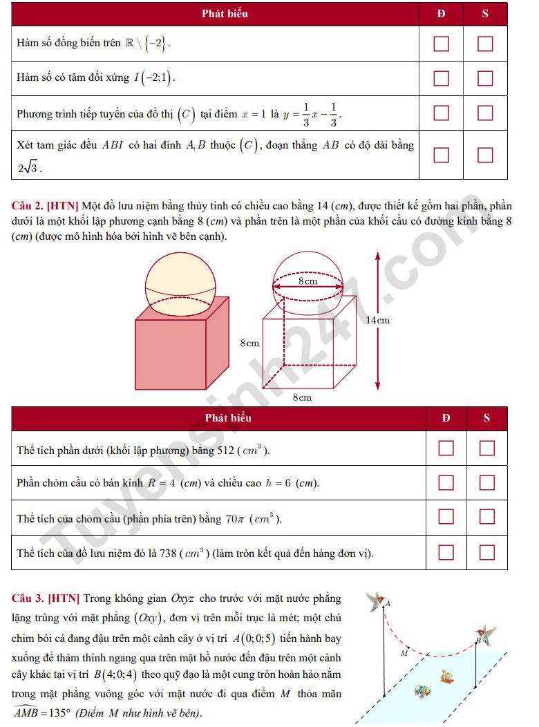De thi thu tot nghiep THPT 2026 mon Toan - THPT Le Thanh Tong lan 1