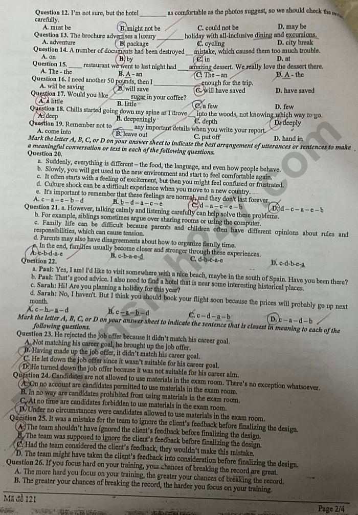 De thi HK1 lop 12 mon Anh 2025 - THPT Mac Dinh Chi