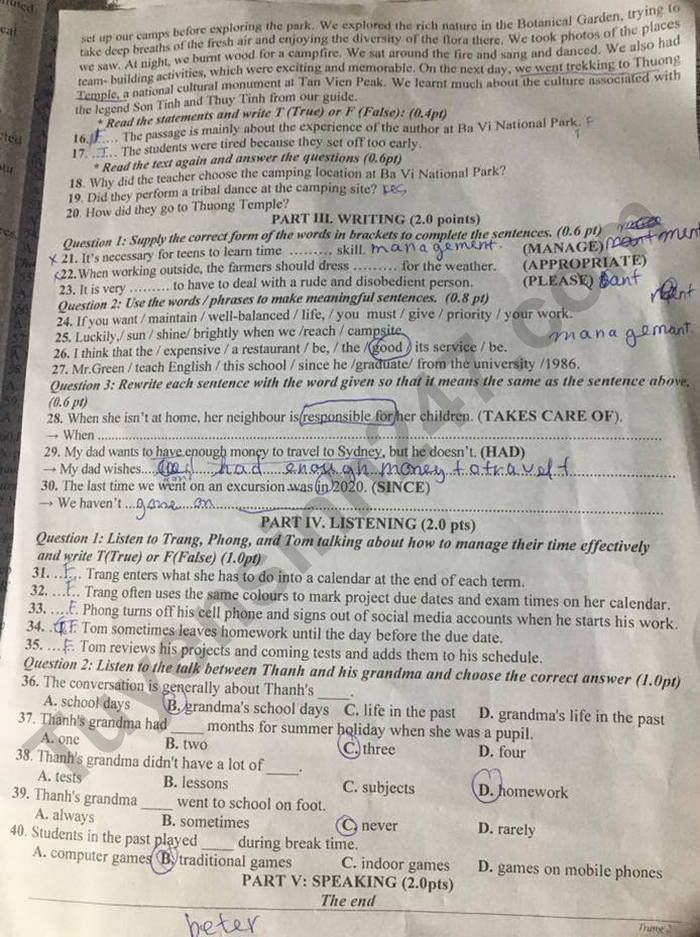 De thi hoc ki 1 lop 9 mon Anh 2025 - THCS Nguyen Du