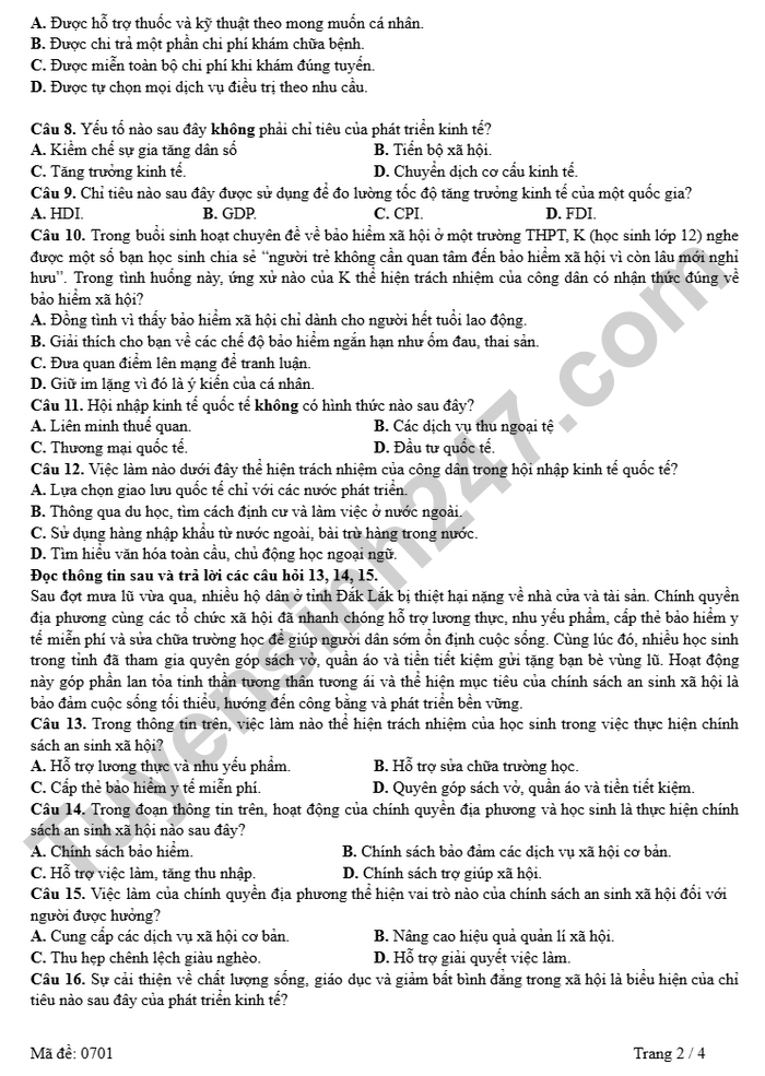 De thi cuoi ki 1 mon GDKT&PL lop 12 So GD Bac Ninh 2025